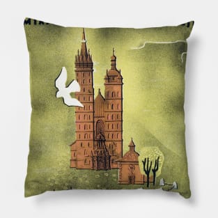 Krakow Poland Vintage Poster 1930s Pillow