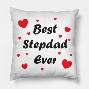 Best Step Dad Ever - heart hand drawn doodle design Pillow