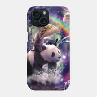 Rainbow Laser Space Cat On Panda Eating Taco Phone Case