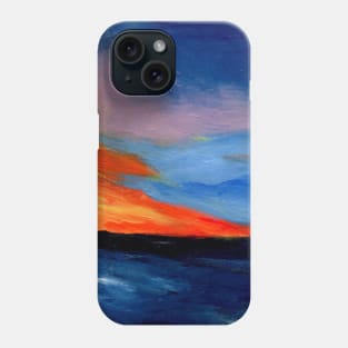 Shaded sky and turbulent oceans painting Phone Case