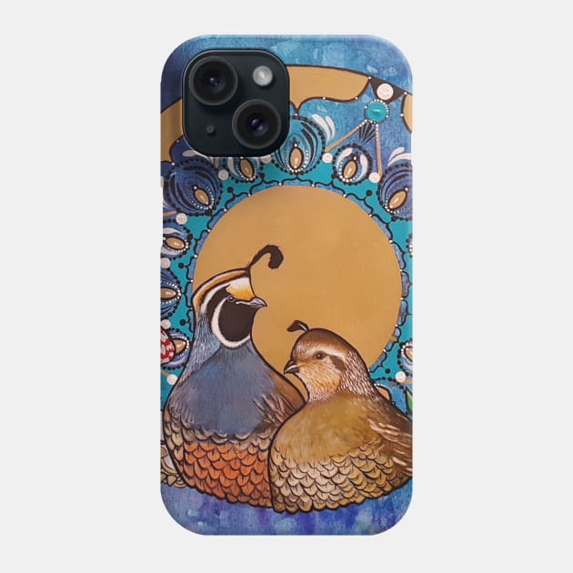 Quail Mandala Magic Mushrooms Phone Case by StephaniePerryArt