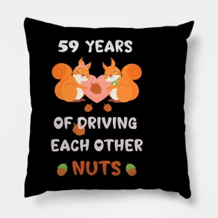 59 Years of Driving Each Other Nuts Squirel Couples for wife Pillow