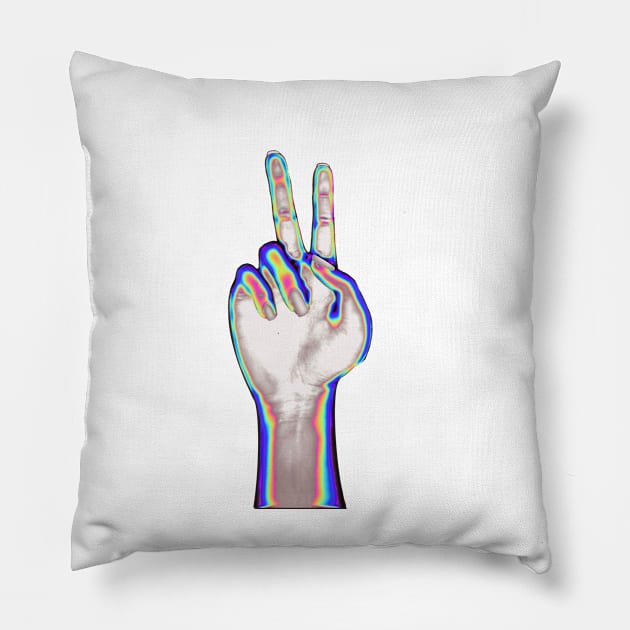 Holographic Hand Inside Pillow by dinaaaaaah