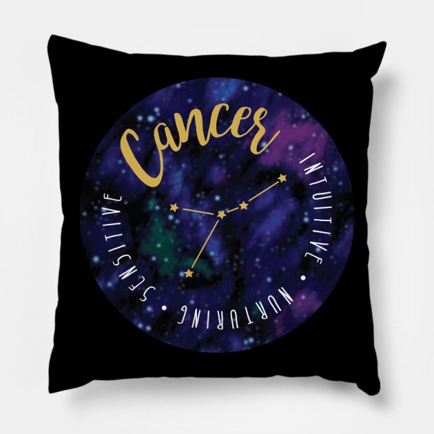 Cancer Zodiac Pillow by CreativeHermitCo