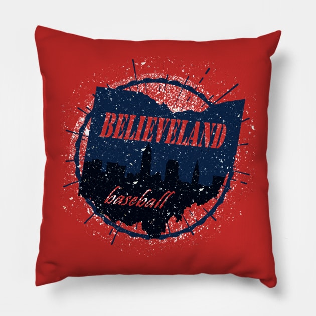 Believeland Baseball Pillow by mysweetshirts