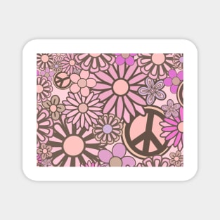 Pink flower power Magnet