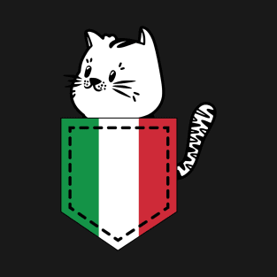 Patriotic Pocket Pussy - Cat Lover -  Italian Patriot T-Shirt