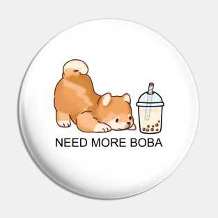 Cute Little Shiba Needs More Boba! Pin