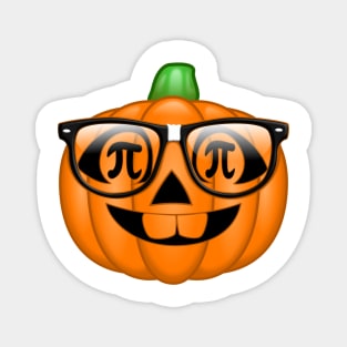 Pi Math Nerdy Pumpkin Emoji Nerd Glasses Jack O Lantern Magnet