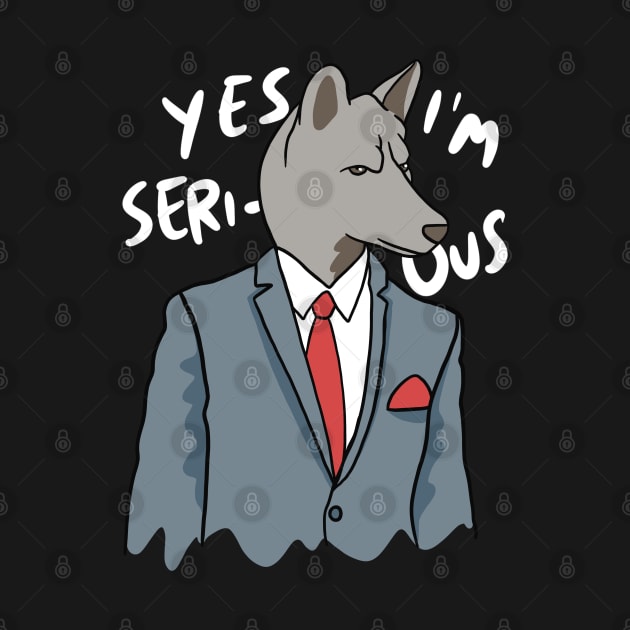 Wolf in a Suit - Funny Whimsical Animal by isstgeschichte