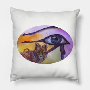 Fox and Eye of Horus Pillow