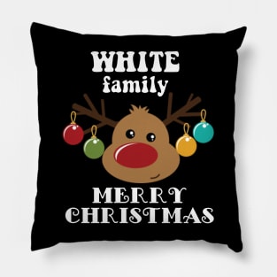 Family Christmas - Merry Christmas WHITE family, Family Christmas Reindeer T-shirt, Pjama T-shirt Pillow