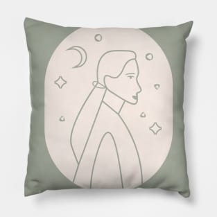 Minimal Woman Portrait 3 Pillow