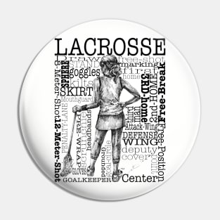 Lacrosse Montage (Female-Border) Pin