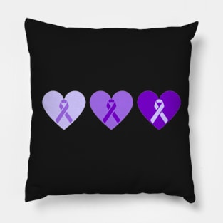 IBD Awareness Ribbon in Hearts Pillow