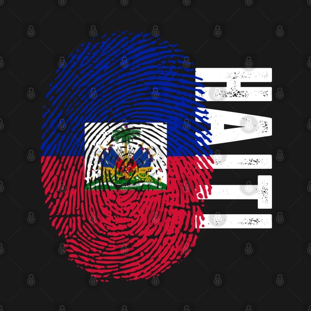 Haiti Flag Fingerprint My Story DNA Haitian by Your Culture & Merch