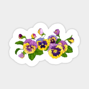 Bouquet of pansies, violets Magnet