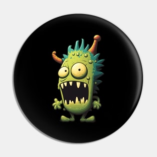 Green Cute Little Monster Pin