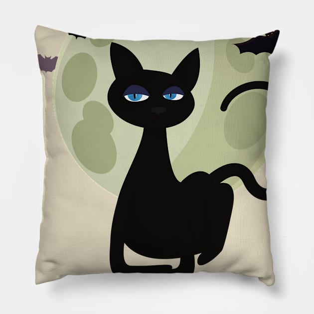 Funny Meow Boo Halloween cat Pillow by StarTshirts