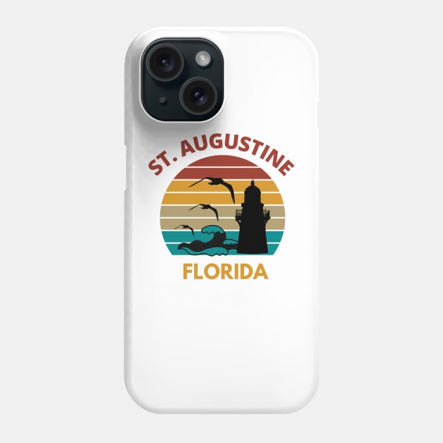 St. Augustine Florida Retro Vintage  Sunset Phone Case by AdrianaHolmesArt