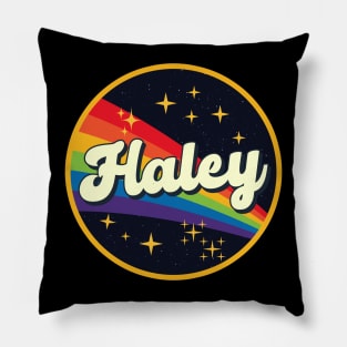 Haley // Rainbow In Space Vintage Style Pillow