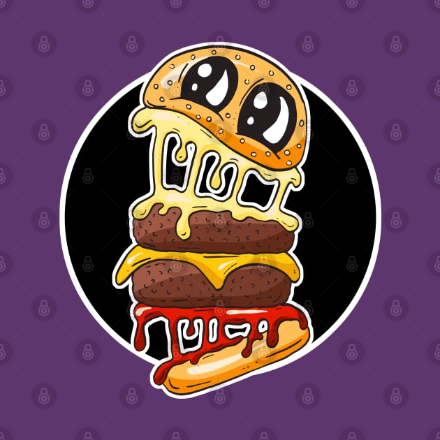 Sweet Cheeseburger Cartoon Character by Squeeb Creative