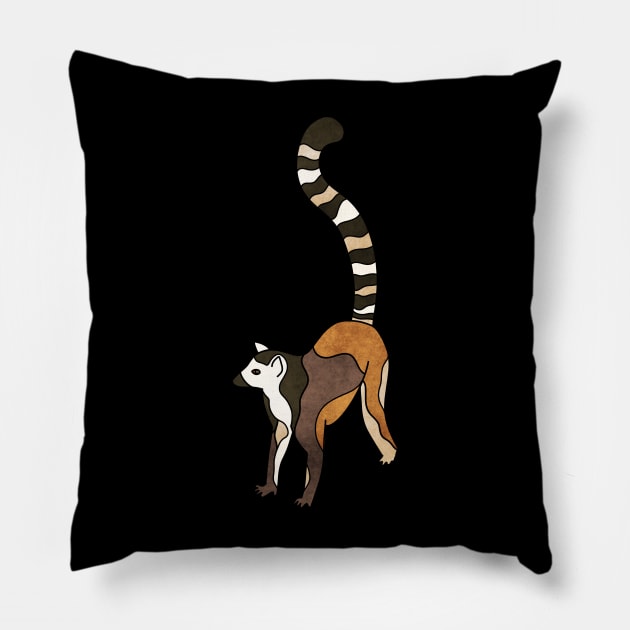 Lemur Pillow by Kelly Louise Art