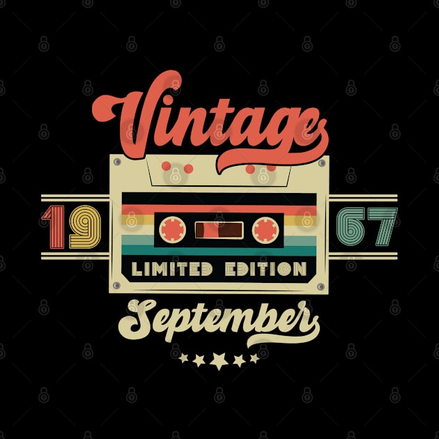 Vintage September 1967 Music Cassette - Limited Edition - 55 Years Old Birthday Gifts by Vixel Art