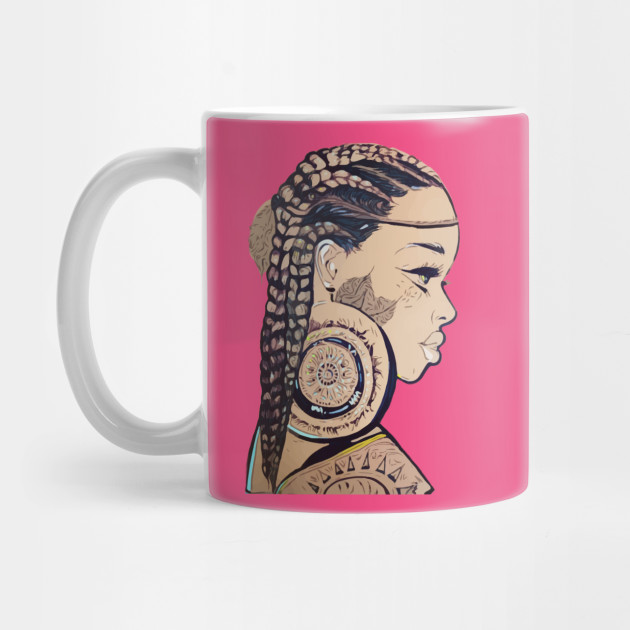 Black Woman Curly Hair Art