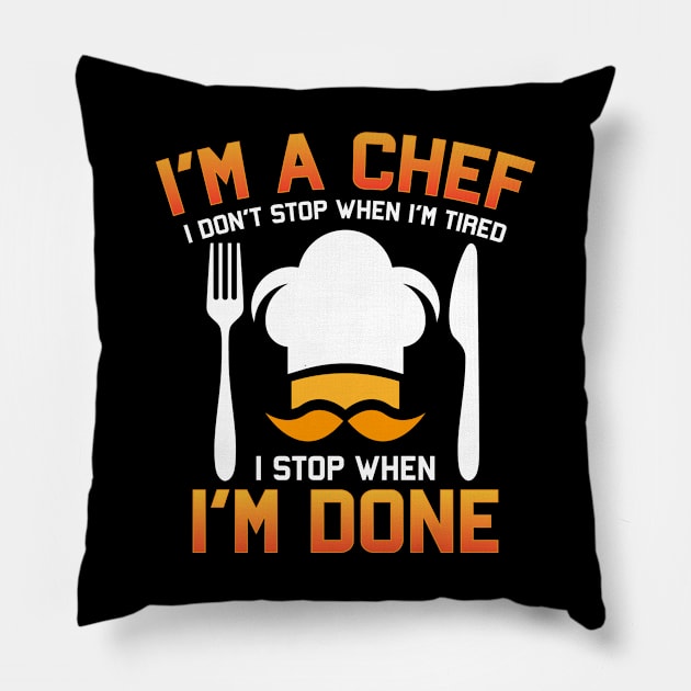 Cooking Chef Quote Pillow by PixelArt