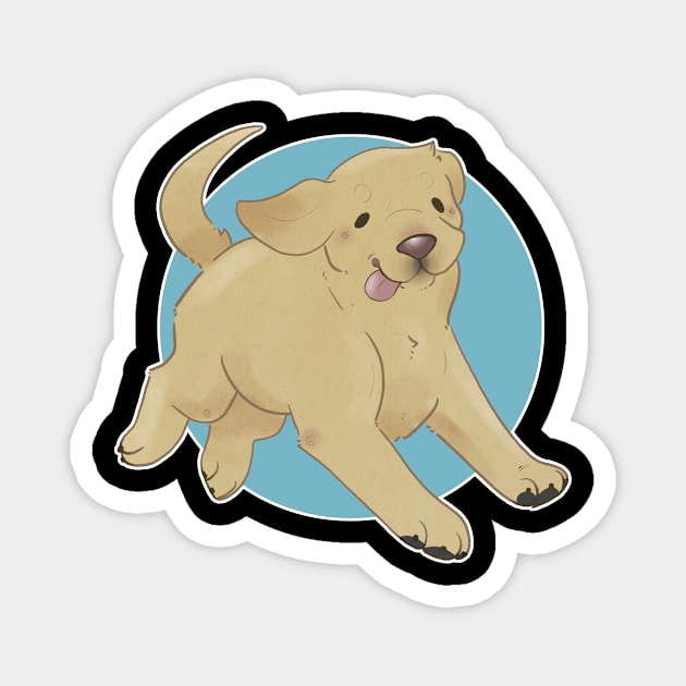 Labrador Retreiver - Yellow Magnet by Happydog Illustration