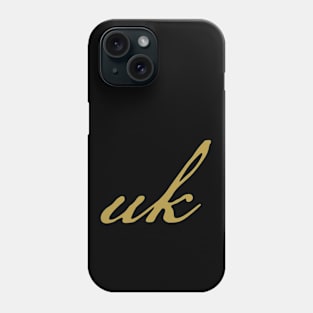 UK Typography Gold Script Phone Case