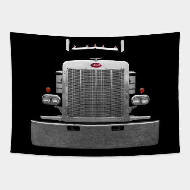 Peterbilt 1980s classic truck minimalist front Tapestry by soitwouldseem