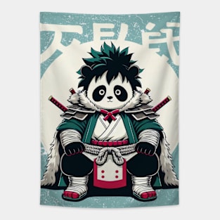 Samurai Panda Bear - Funny Japanese T-Shirt Design Tapestry