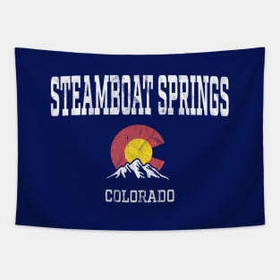 Steamboat Springs Colorado CO Vintage Athletic Mountains Tapestry