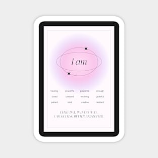 Pink Aura Affirmations for Self Love Magnet