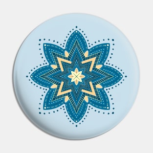 Blue star mandala Pin