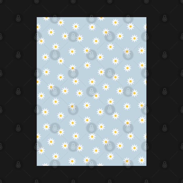 Daisy Flower Pattern, Blue by Velvet Earth