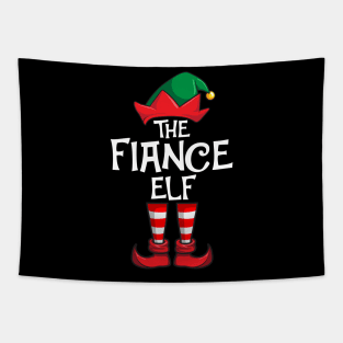 Fiance Elf Matching Family Christmas Engaged Tapestry