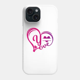 letter y monogram in the shape of love Phone Case