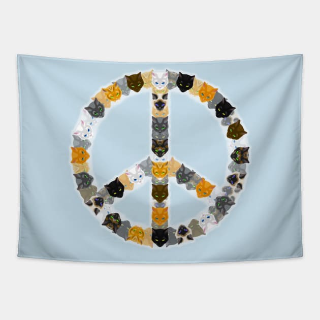 Peace through Cats Tapestry by CCDesign