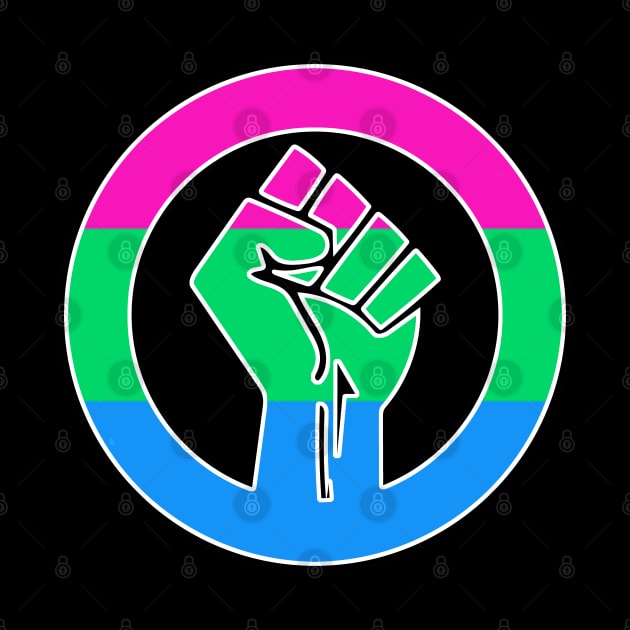 Black Lives Matter Fist Circled LGBTQ Flag Polysexual by aaallsmiles