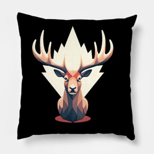 Elk with Maple leafs Canada Pillow