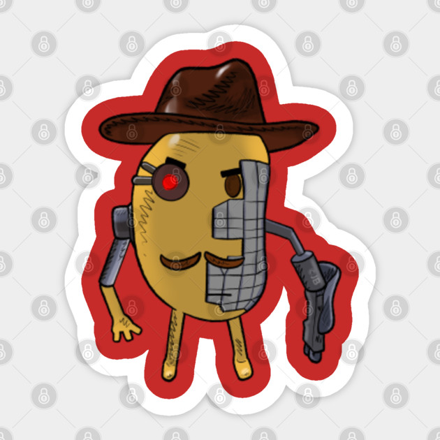 Mr P Cyborg Robot Piggy Sticker Teepublic Uk - cyborg mr p roblox