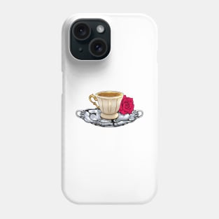 Royalcore teacup - golden cup with rose decoration Phone Case