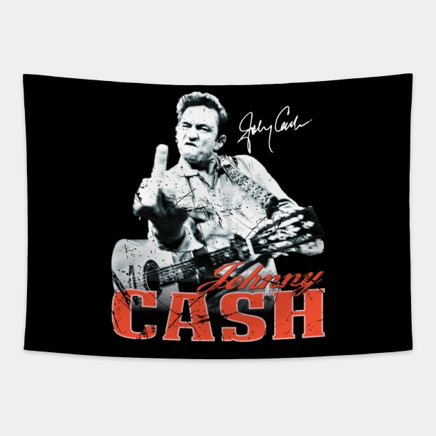 Johnny Cash Resounding Rhythms Tapestry by labyrinth pattern