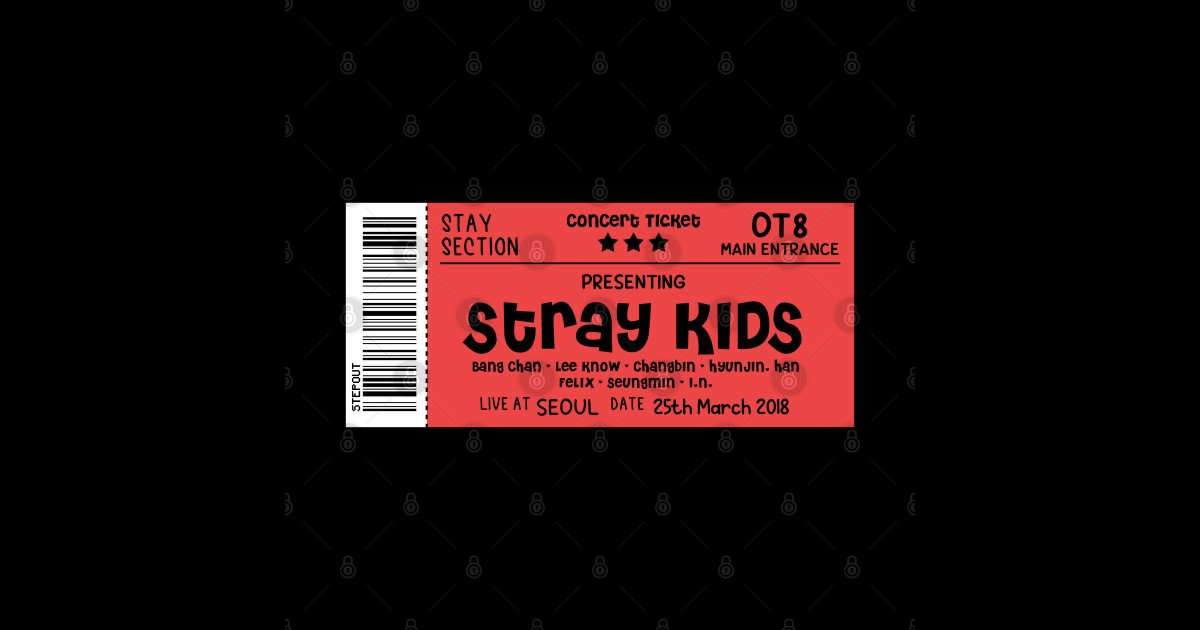 STRAY KIDS Concert Ticket Stray Kids Sticker TeePublic