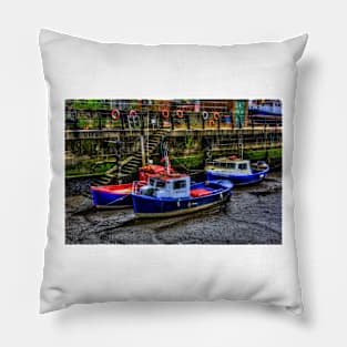 Boats Moored At Ouseburn Quayside Pillow