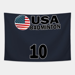 USA Badminton Number 10 T-shirt Design Tapestry