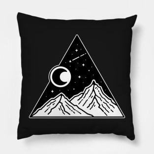 Mountain Moonlight Shooting Stars Pillow